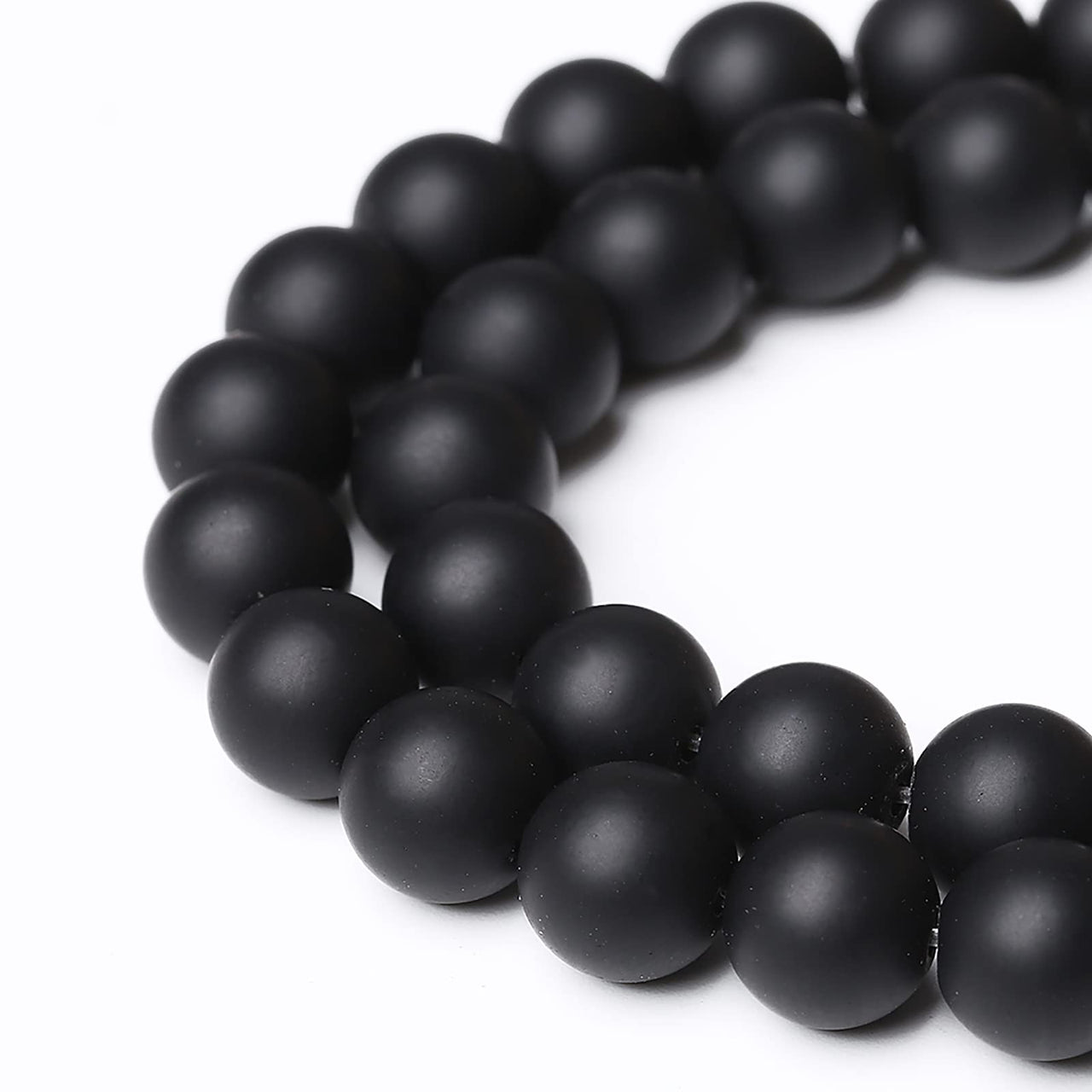 60pcs 6mm Matte Natural Black Agate Onyx Beads Round Loose Beads for Jewelry Making DIY Bracelets Crystal Energy Healing Power Stone (6mm, Matte Black Agate)