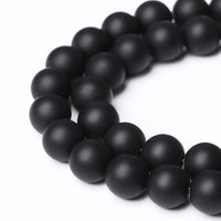 60pcs 6mm Matte Natural Black Agate Onyx Beads Round Loose Beads for Jewelry Making DIY Bracelets Crystal Energy Healing Power Stone (6mm, Matte Black Agate)