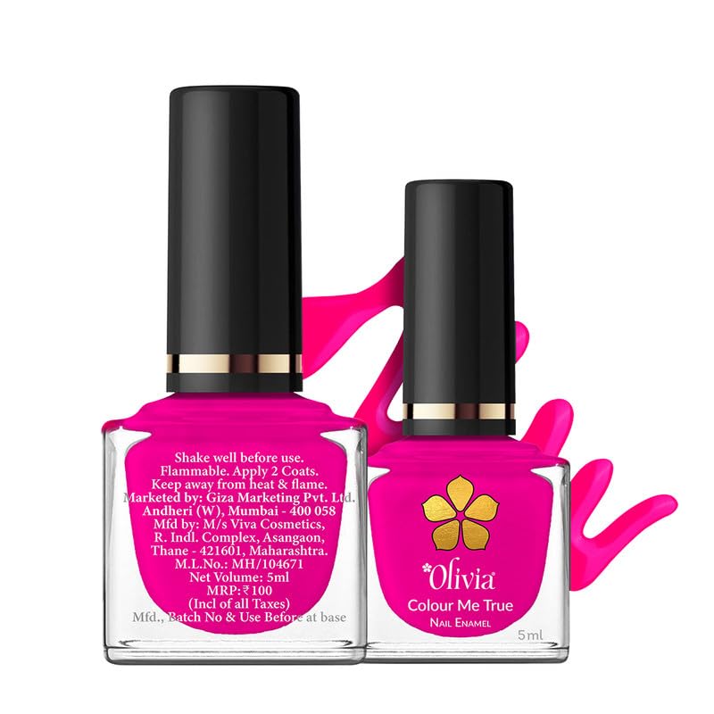 Olivia Nail Paint for Glossy Finish - 5ml (22 Legally Pink)