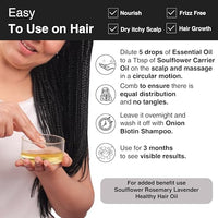 Soulflower Lavender Essential Oil for Healthy Hair & Growth, Skin, Hair Fall Control and Relaxing Sleep| Lavandula Angustifolia | Ecocert Certified Organic 100% Pure, Natural, Undiluted | 10ml