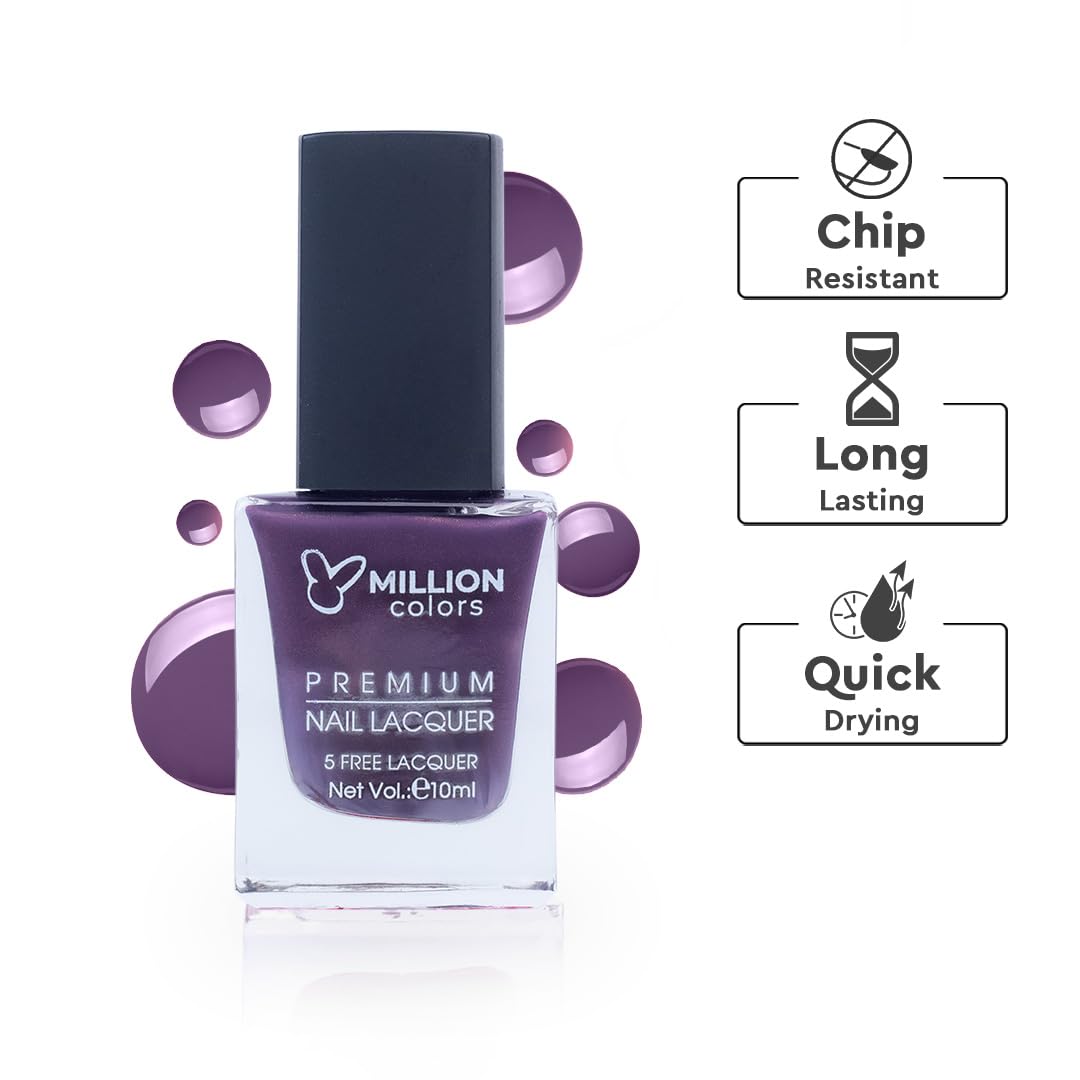 Million Colors Nail Polish Combo Pack of 6 | Long Lasting Nail Paint Quick Drying, Chip-Resistant, High Shine | Non Toxic & Paraben Free | Gift Set for Women (Multi 1, 10 ml)