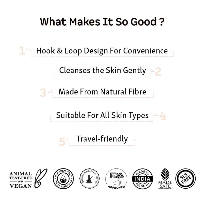 mCaffeine Exfoliating Loofah for Removing Dead Skin | Made of 100% Natural Ramie Fibre | Gentle on the Skin | Sustainable, Unisex | Easy to Hang