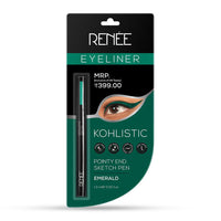 RENEE Pointy End Sketch Pen Smudge Proof Eyeliner - Matte Finish, Light Weight, Water Resistant, Long Stay Highly Pigmented with One Stroke Application Formula - Emerald