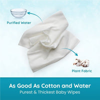 Mother Sparsh 99% Pure Water (Unscented) Baby Wipes I Natural Plant Made Cloth - Super Thick I 72pcs/Pack - Pack Of 3