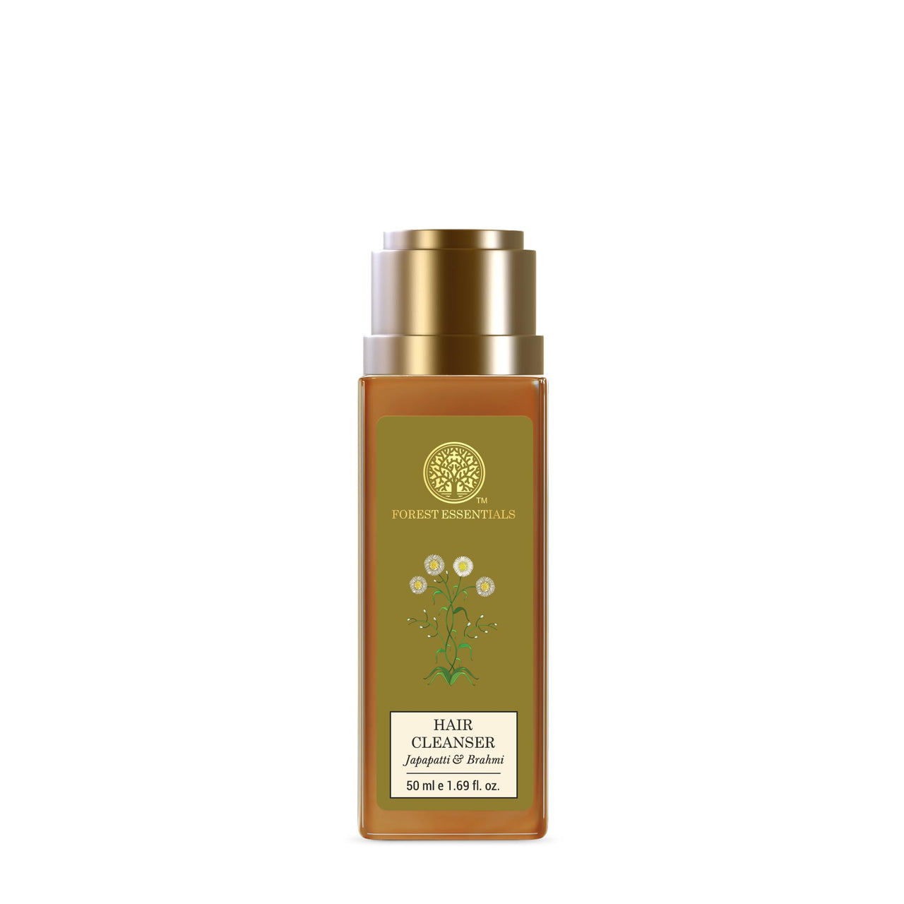 Forest Essentials Travel Size Hair Cleanser Japapatti & Brahmi|Ayurvedic Shampoo Dry,|Sls/Sles (Sulphates) Free,Paraben Free|Deep Nourishing Natural Shampoo, 50 Millilitre