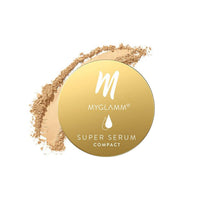 MyGlamm Super Serum Compact - 102W Beige, 9g | Infused With Hyaluronic Acid & Vitamin E | Matte Finish Compact Powder | All Skin Types