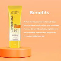 Jovees Herbal Sun Protective Sunscreen SPF 40 | Lightweight, Quick Absorbing and Oil Free - UVA/UVB Protection | Normal to Dry Skin Type | Paraben & Alcohol Free 50g