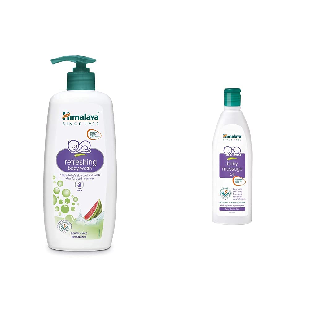 Himalaya Refreshing Baby Wash 400 ml and Himalaya Baby Massage Oil (200ml)