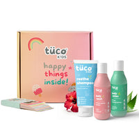 Tuco Kids BathTime Gift Pack with Aloe Vera Body Lotion, Tulsi Shower Gel & Almond Oil Shampoo | 100ml each | Pack Of 3