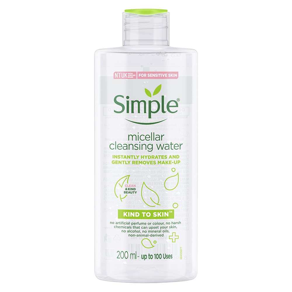 Simple Kind to Skin Micellar Cleansing Water| Makeup Remover, 200 ml & Simple Kind to Skin Refreshing Facial Wash 150 ml