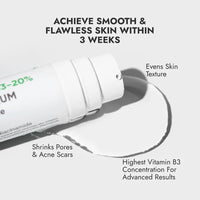 Cos-IQ 20% Niacinamide Face Serum For Clear Glowing Skin, Bright Skin, Reduces Dullness, Hydrates & Repairs Skin with Vit B3 & Hyaluronic Acid for Targets Acne Marks | For Women & Men | 30ml