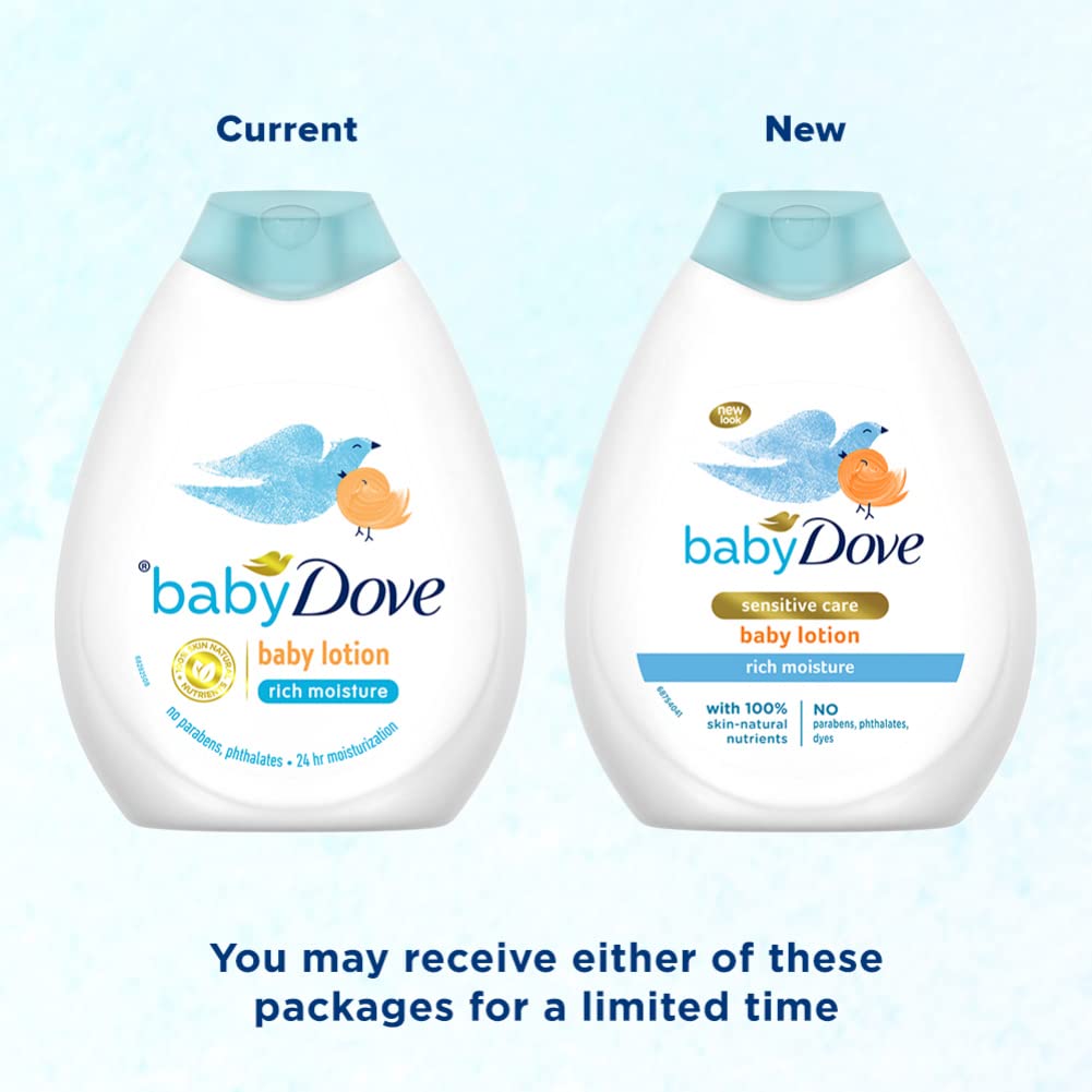 Baby Dove Rich Moisture Nourishing Baby Lotion 400 ml, With Moisturising Cream, Gentle Care for Baby's Soft Skin