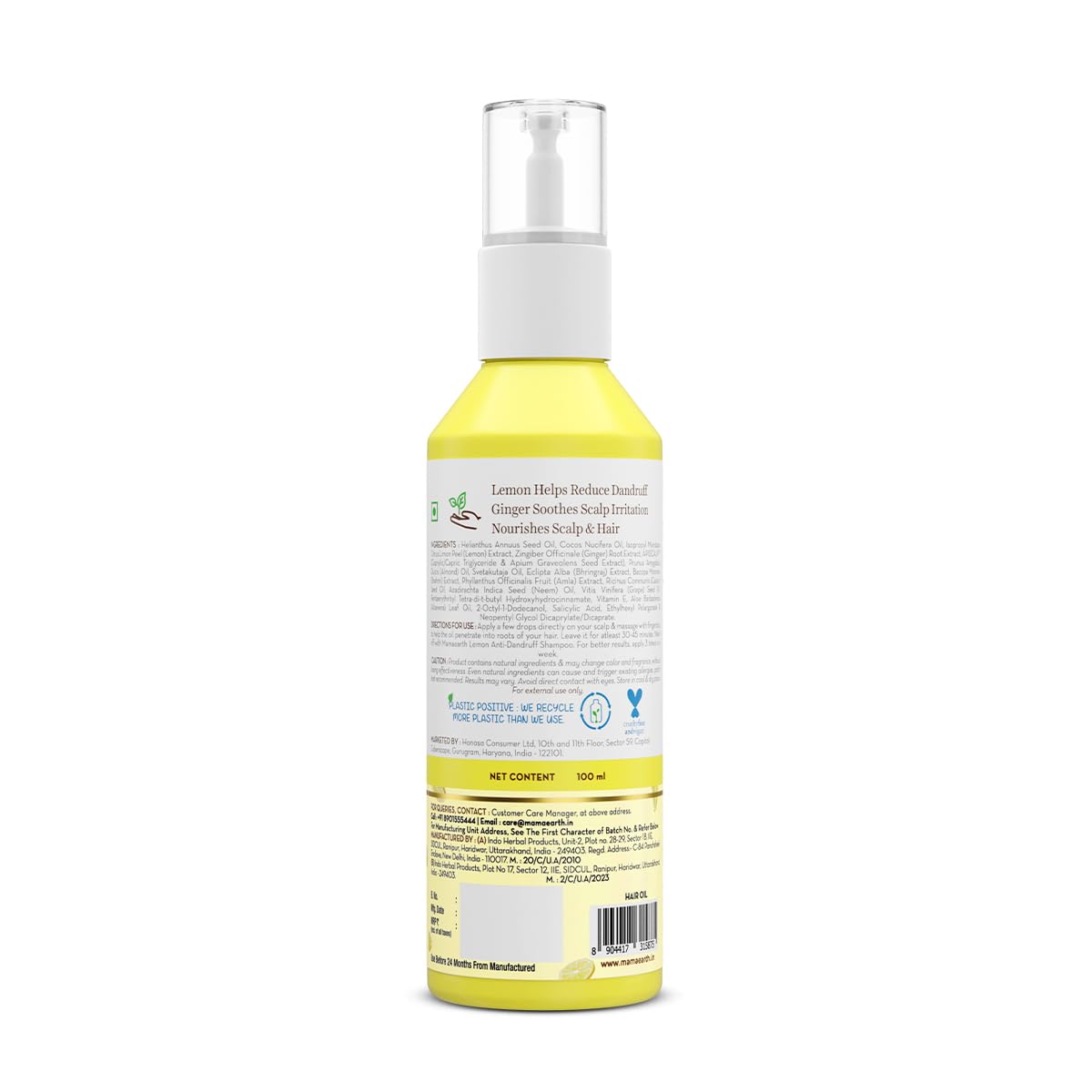 Mamaearth Lemon Anti-Dandruff Hair Oil for Flaky Scalp 100ml|Scalp Irritation Relief|Nourishes Scalp & Hair|Contains Lemon, Ginger, Apiscalp (Clinically Proven), Svetakutaja Oil, Neem, Salicylic Acid