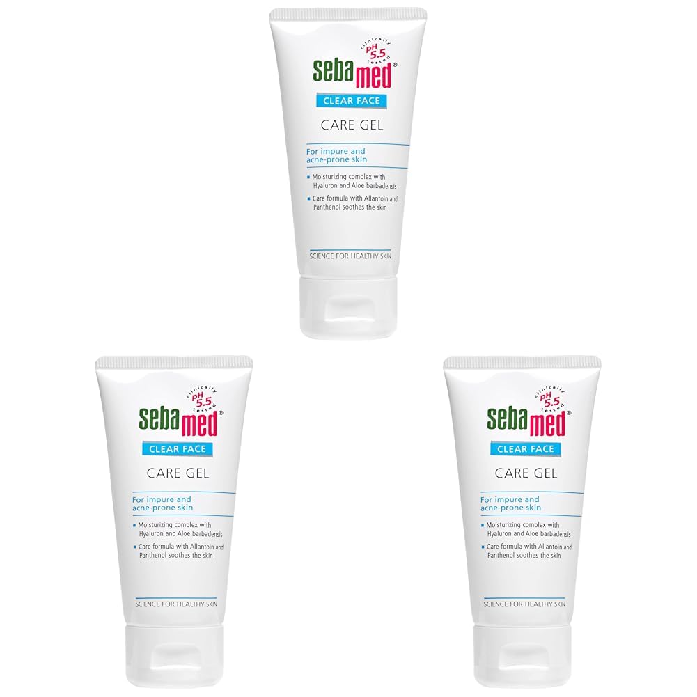 Sebamed Clear Face Care Gel | pH 5.5 |Non-sticky Moisturizer with Hyaluronic acid, Aloe Vera | Dermatologically & clinically tested | 50ml, Pack of 3