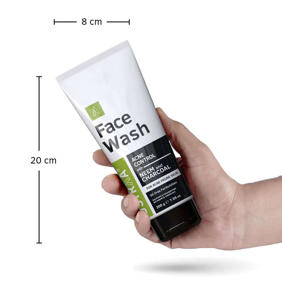 Ustraa Face Wash Acne Control - With Neem & Charcoal - 200g (Pack of 2) - Oil control, Prevents Acne, Especially for Oily skin | Keeps Face Non-sticky, Non-oily | No SLS, No Paraben