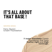 Seven Seas Natural Matte Cream Foundation Long Lasting Weightless | Full Coverage Face Makeup Oil-Free | Waterproof Foundation 40g (Ivory Rose)