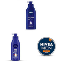 NIVEA Body Lotion for Very Dry Skin, 600 ml & NIVEA Body Lotion for Very Dry Skin, Cocoa Nourish, 400 ml & NIVEA Men Crème, Dark Spot Reduction, Cream with UV Protect, 150 ml