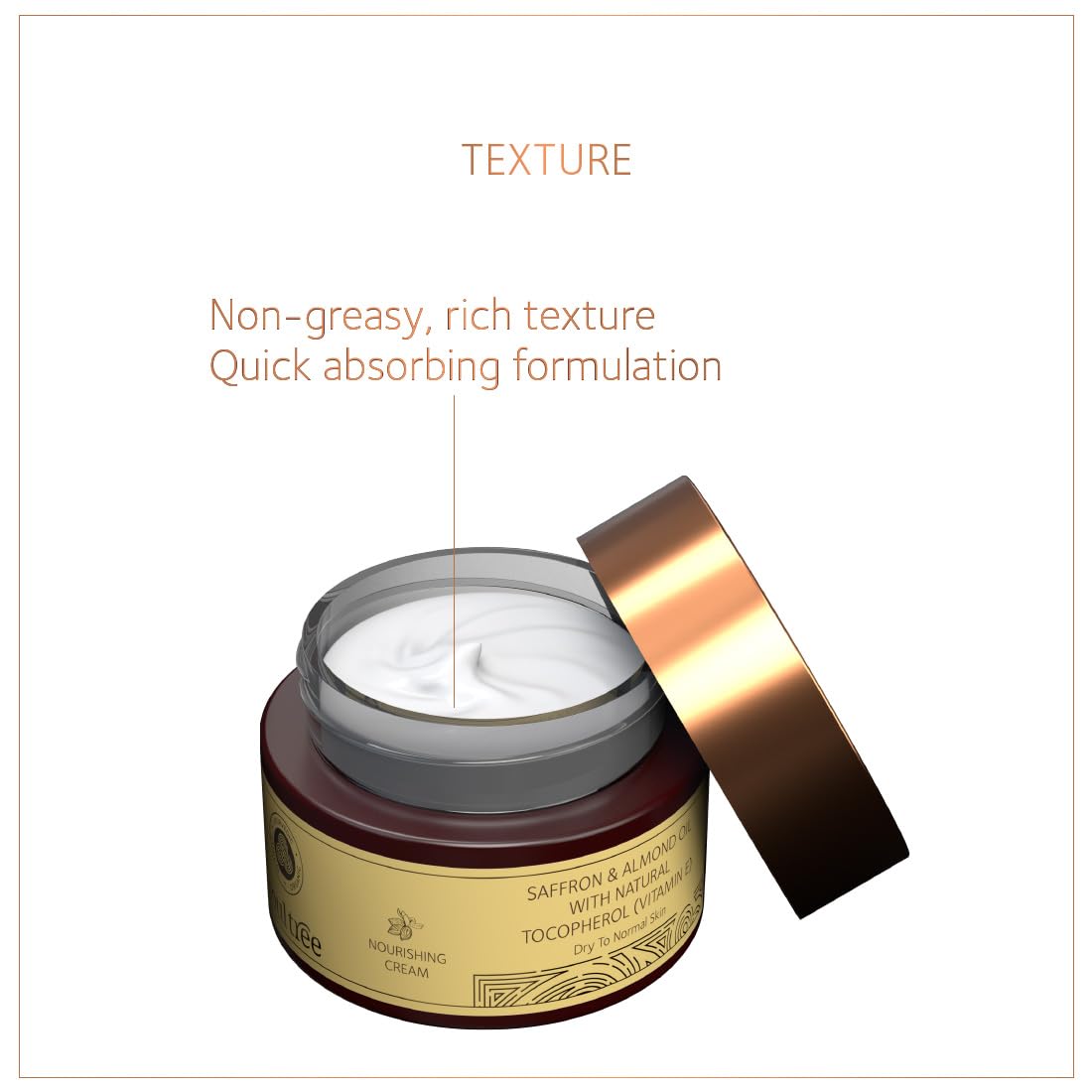 SoulTree Nourishing Cream - Saffron and Almond Oil with Natural Vitamin-E, for Dry To Normal Skin - 25gm