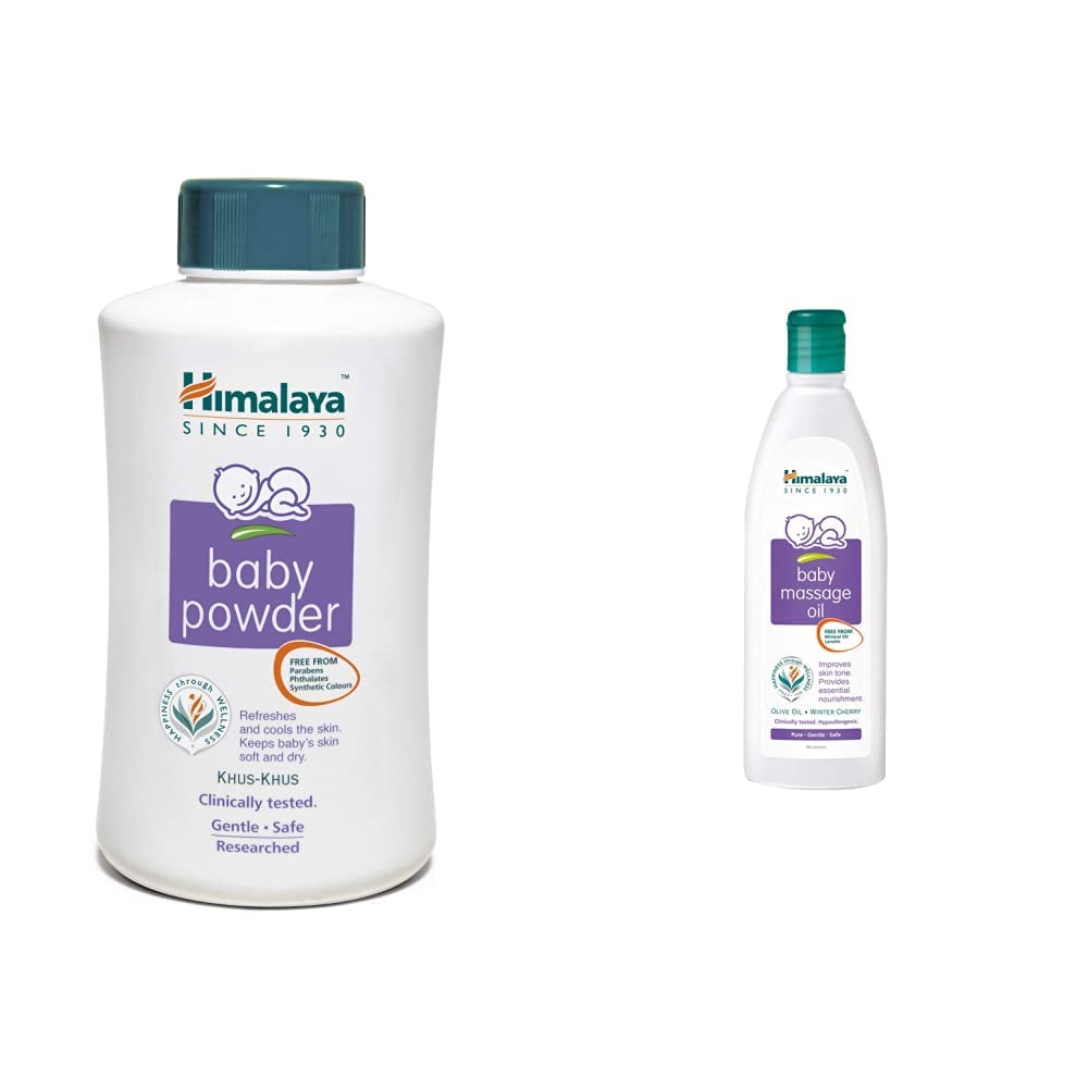 Himalaya Baby Powder, 700g & Himalaya Baby Massage Oil (200ml)