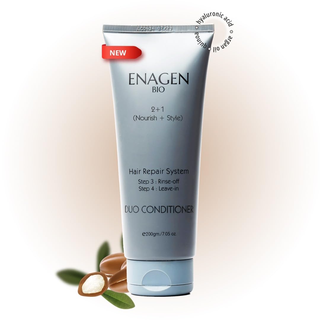 Enagen Bio Premium Hair Care Duo Conditioner: Rinse off & Leave In Conditioner - Multipurpose Hair Savior Nourish, Style, and Transform Your Tresses with Hyaluronic Acid, Quinoa & Argan