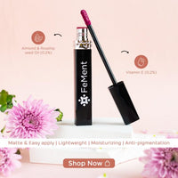 FeMent Clean Beauty Matte Liquid Lipstick For Women, Highly Pigmented, Long Lasting, TransferProof, Lip Makeup, Smudge Proof - 6.5 ML (SCANDALOUS)