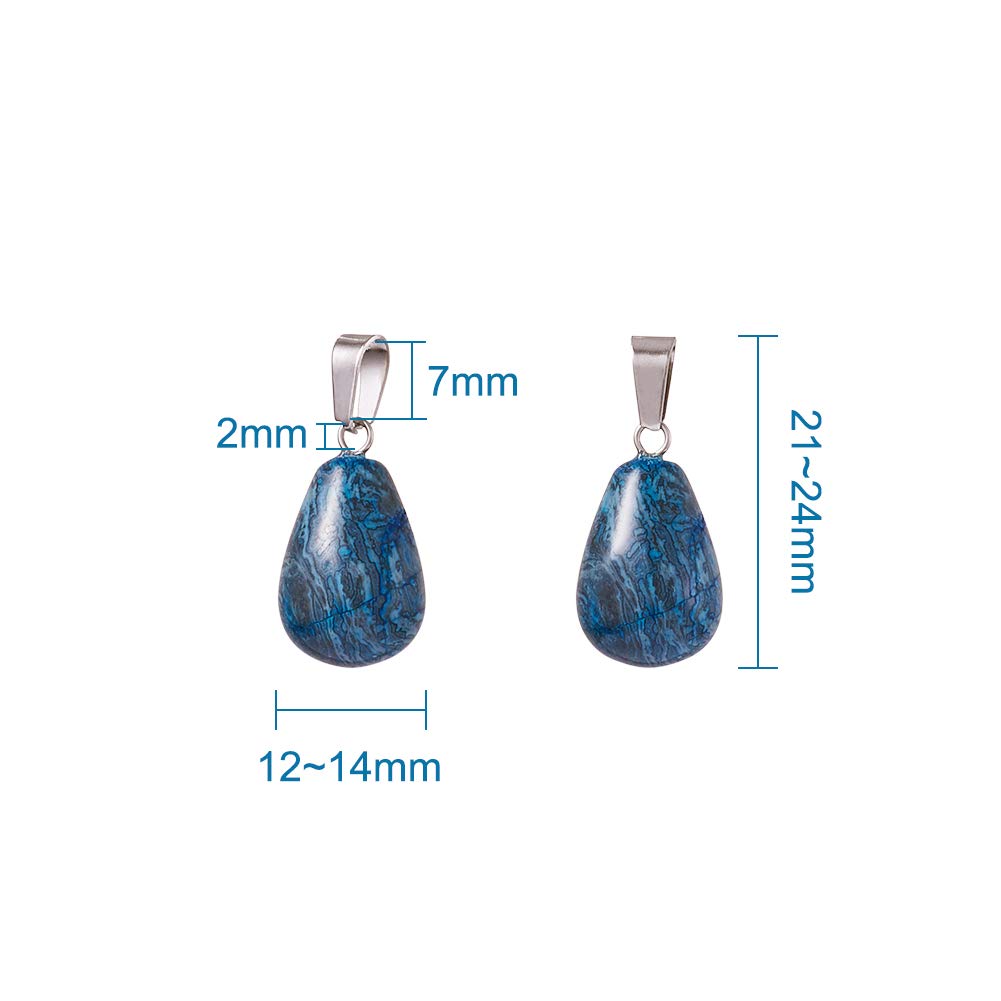 FASHEWELRY 50Pcs Water Drop Stone Pendants Teardrop Healing Crystal Quartz Chakra Gemstone Rock Charms Random Mixed for Necklace Jewelry Making Hole: 2x7mm 1-Mixed Color-Teardrop-Random*