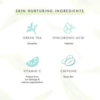 mCaffeine Green Tea Night Hydration Routine with Face Serum & Night Gel | Enriched with Vitamin C | Soothing & Calming Aroma | Pack of 2