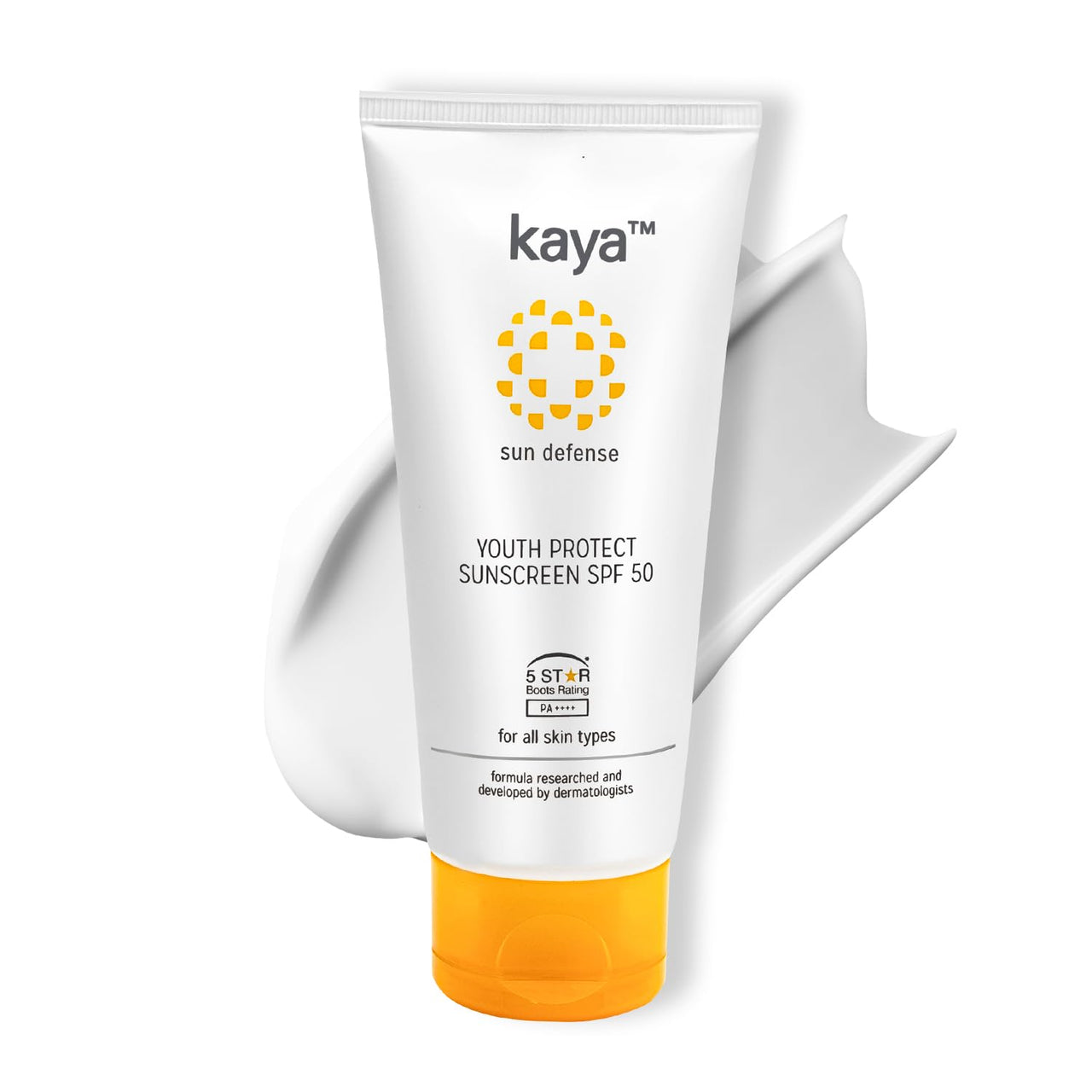 Kaya Clinic Youth Protect Sunscreen Cream SPF 50 PA++++ | UV A & UV B Protection | Lightweight | Non Sticky Sunscreen | PABA Free | All Skin Types, 50ml
