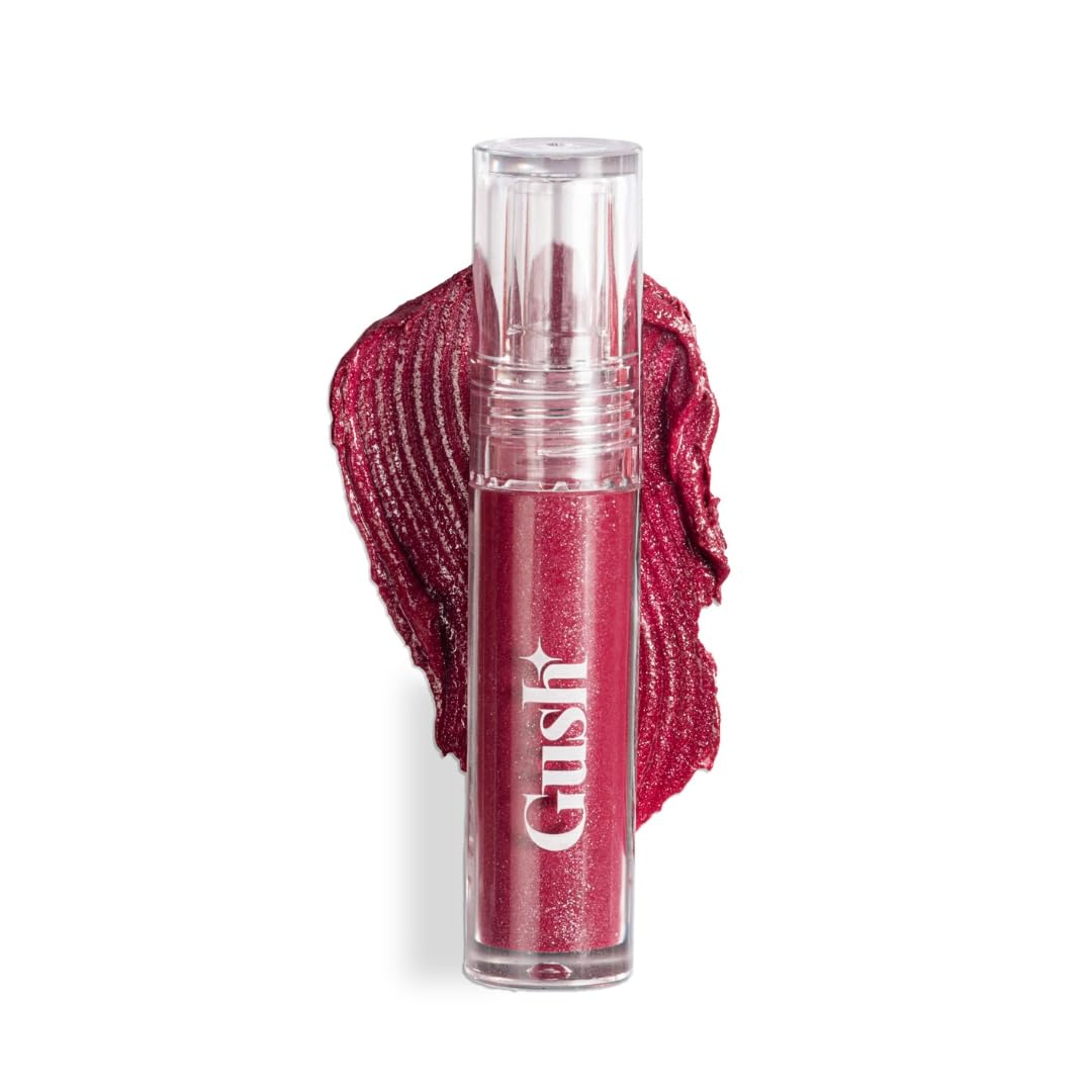 Gush Beauty Glaze Lip Oil Gloss High Shine & Hydrating Pink Gloss | Lightweight & Non Sticky | Vegan & Paraben Free | Toxin Free - Candy glaze 2.8ml (Wine'oclock)