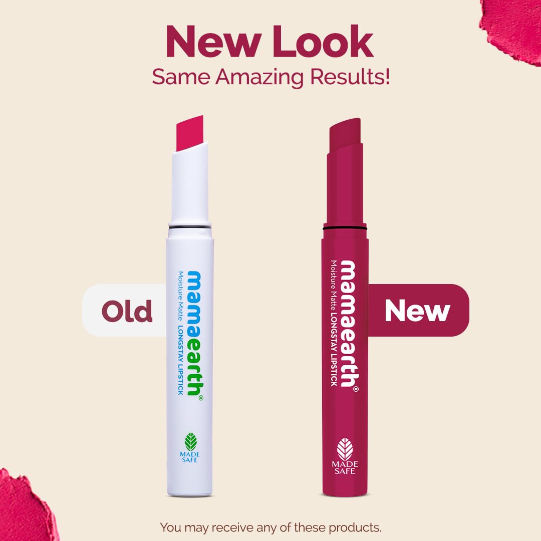 Mamaearth Moisture Matte Longstay Lipstick With Avocado Oil & Vitamin E For 12 Hour Long Stay-12 Berrylicious Magenta - 2 G