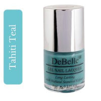 DeBelle Gel Glossy Finish Nail Polish Tahiti Teal (Teal Blue), 8 Ml - Enriched With Natural Seaweed Extract, Cruelty Free, Toxic Free