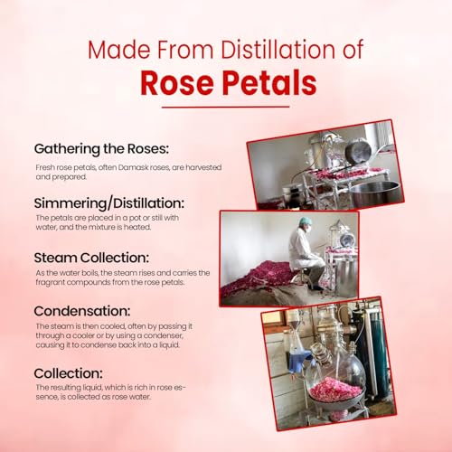 Khadi Mauri Herbal Rose Water - Herbal Gulab Jal Skin Toner, Tightens Pours, Smoothen Skins & Fights Damage - 210 ML