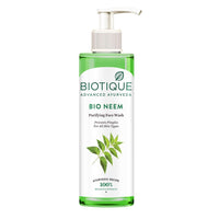 Biotique Bio Neem Purifying Face Wash, 200ml & Basil & Parsley Body Wash, Transparent, 200ml