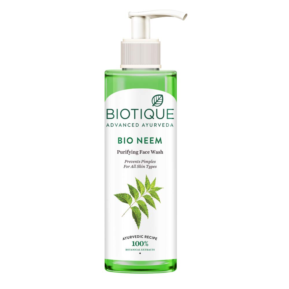 Biotique Bio Neem Purifying Face Wash, 200ml & Bio Honey Gel Face Wash For All Skin Types, 100ml