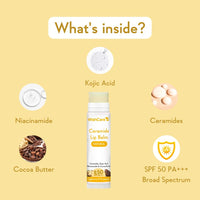 WishCare Tinted & Untinted Ceramide Lip Balm for Dark Lips with SPF 50 & Kojic Acid (5gm + 5gm)