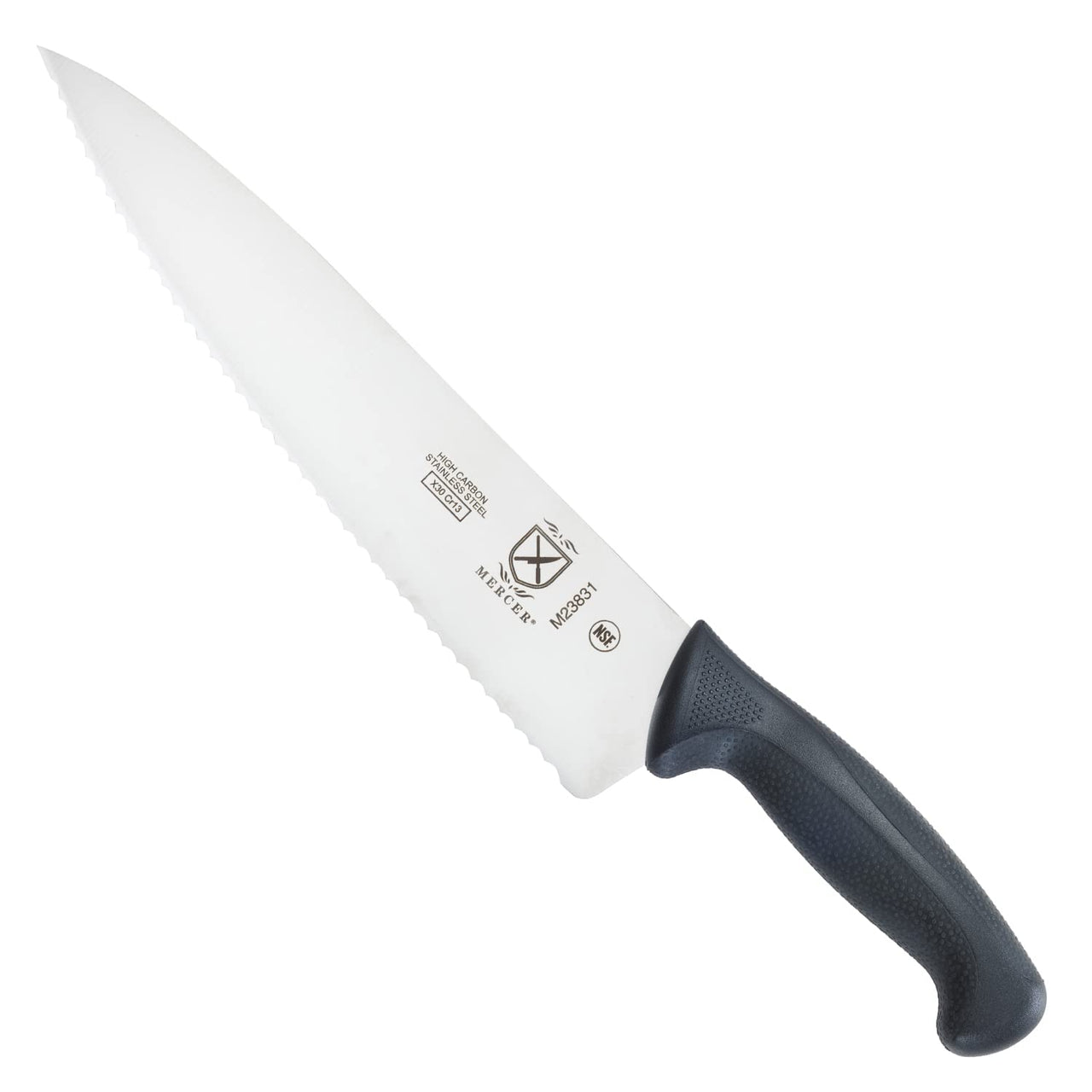 Mercer Culinary M23831 Millennia Black Handle, 10-Inch Wavy Edge, Chef's  Knife 10" Chef's  Knife (Wavy Edge)