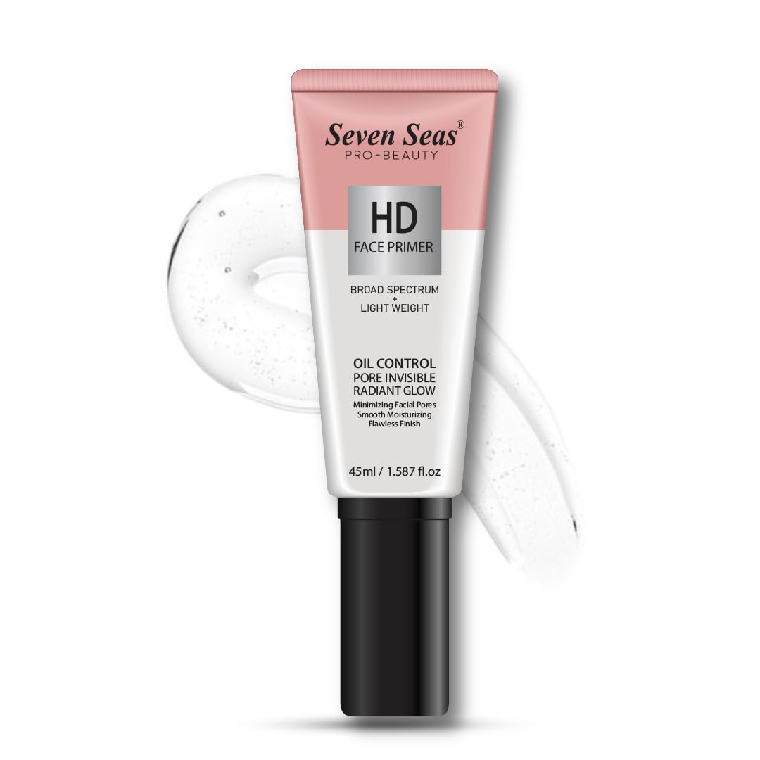 Seven Seas Hd Face Primer Oil Control Pore Invisible Radiant Glow |Smooth Moisturizing Flawless Finish | Long Lasting | light weight formula HD Face Primer