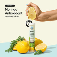 Bloom Moringa Antioxidant Effervescent Tablets | 20 Effervescent Tablets (Pack of 1) | Natural Liver Detox and Gut Health | Infused with Organic Moringa Leaf Powder | Lemon Flavour