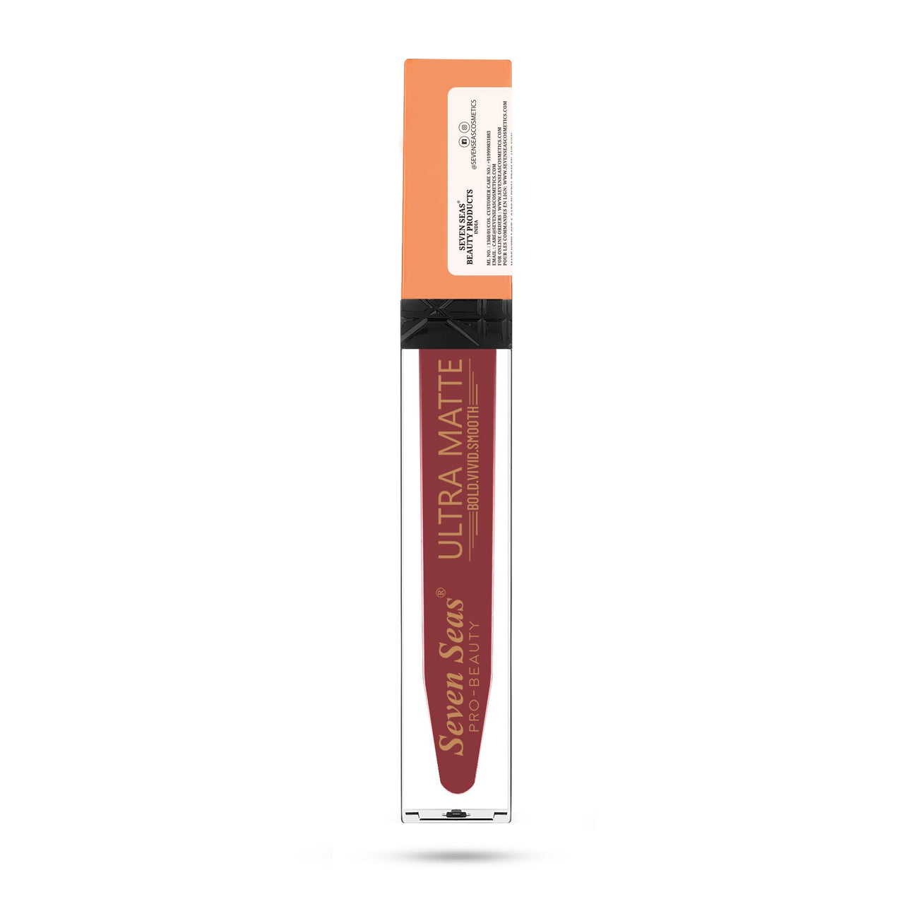 Seven Seas Ultra Smooth Matte Liquid Lipstick Smooth Lip Color, Weightless Finish | Long Lasting Matte Liquid Lipstick for Women (Medium Carmine)