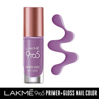 LAKMÉ 9 To 5 Primer + Gloss Glossy Finish Nail Colour, Teal Deal, 6 Ml And Lakme 9 To 5 Primer + Gloss Nail Colour, Lilac Link, 6 Ml