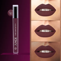 JUICE Matte Lipstick with Goodness of Bio Retinol, Moisturising lock technology, SPF 15 Waterproof & Long Lasting Purple Fantasy M10