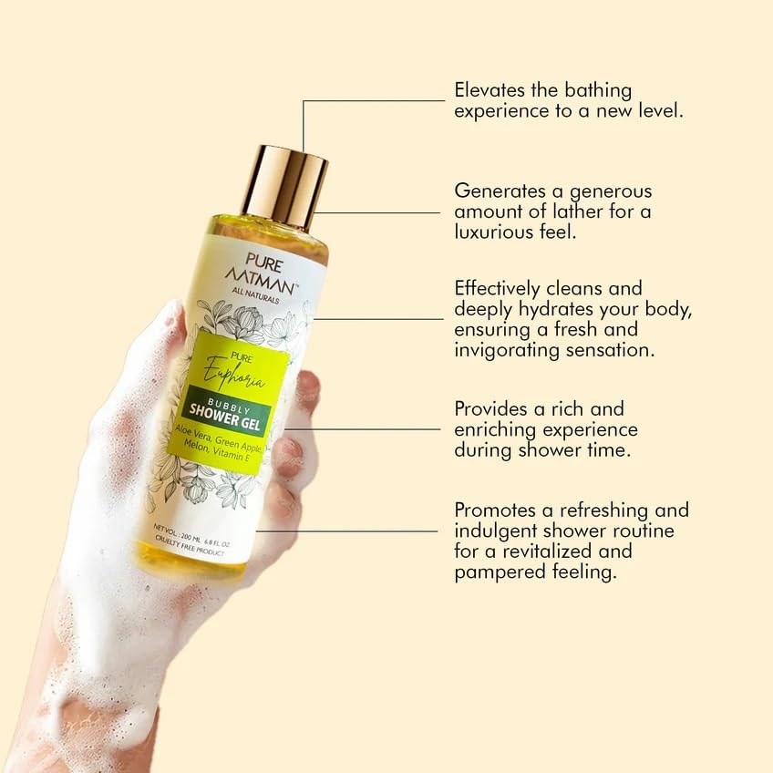 Pure Aatman Shower Gel, Fragrance Free, Hypoallergenic, Paraben Free, Phthalate Free, Sulfate Free, Cruelty Free
