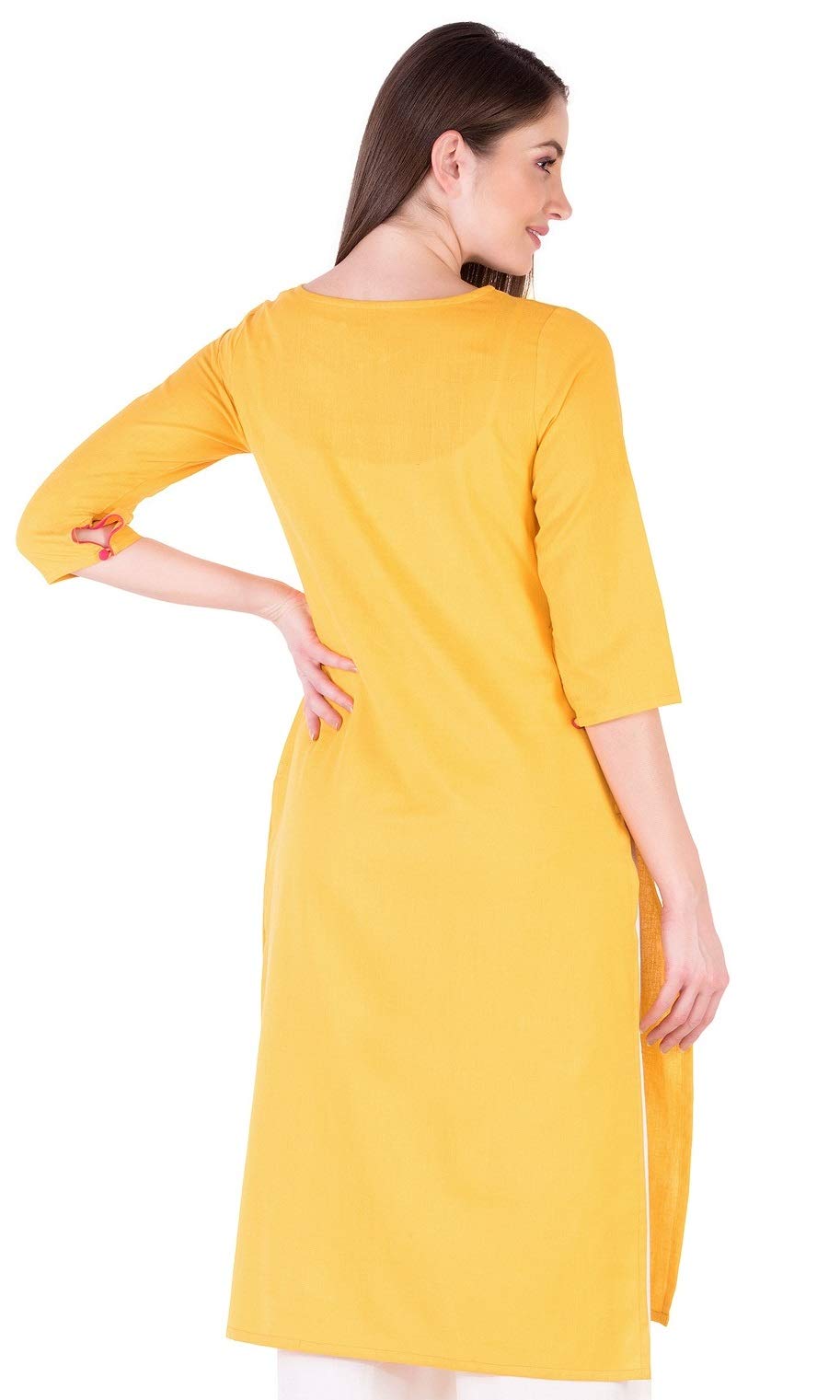 Amayra Women's  Cotton Straight Embroidery Kurti