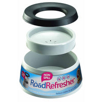 Prestige Pets Road Refresher, The No-Spill Slobber Stopper Water Bowl for Dogs, Slow Feeder Water Dispenser Bowl for Home and Travel, No Splashes, Ideal for All Breeds, Small, Pewter Grey Water Bowl Dispenser
