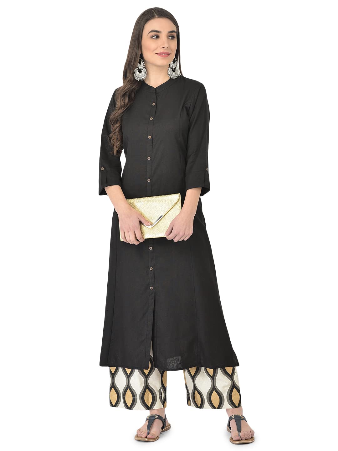 Pistaa's  Women's  Cotton Solid Readymade Salwar Suit Set