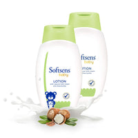Softsens Baby Nourishing Lotion with Milk Cream & Shea Butter For Face & Body, Moisturizer for Kids (200ml x Pack of 2, Green)