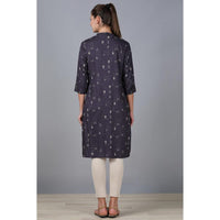 in. fuse by Shoppers Stop Mandarin Neck Printed Cotton Women Straight Fit Kurta