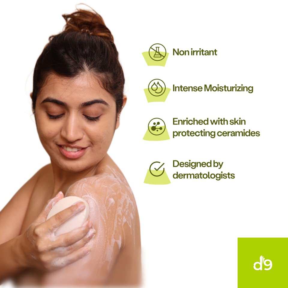 D9 Intense Moisturizing Bath Soap Bar for Face & Body|All Skin Types | with Goodness of Shea Butter|Gentle Hydrating Soothing Skincare & Non Irritant |Skin Protecting Ceramides | Unisex -75gm