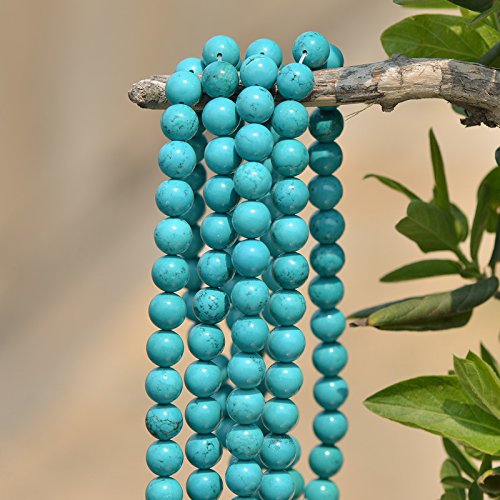 Asingeloo Howlite Turquoise Round Loose Beads Gemstone 15 Inch 6mm Crystal Energy Stone Healing Power for Jewelry Making