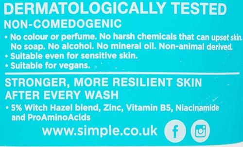 Simple Purifying Face Wash 150ml for oily, acne-prone, sensitive skin | 100% soap-free gentle cleanser for women & men